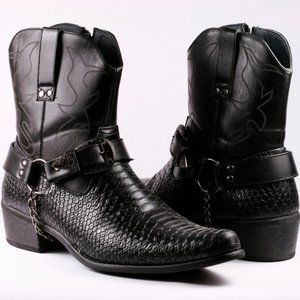 Men's Black Western Cowboy Boots